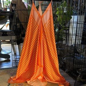 Orange Polka Dot Maxi Dress